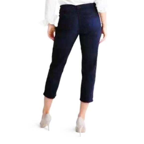 Women's Spanx Slim-X Casual Capri Denim Jeans Dark Dipped Stretch NWT - Picture 3 of 13